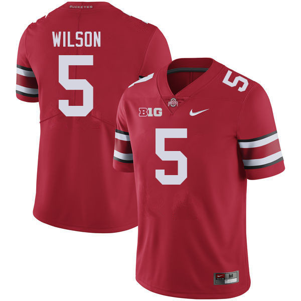 #5 Garrett Wilson Ohio State Buckeyes Jerseys Football Stitched-Red
